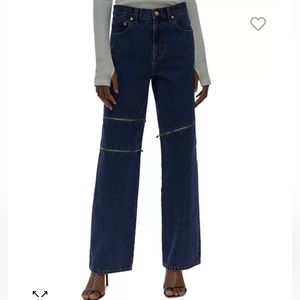 NWT Helmut Lang Zip High Rise Straight Jeans in Indigo in size 28